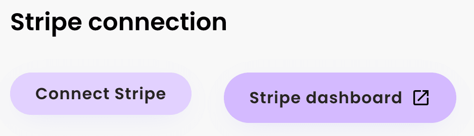 Lemlii Business Settings Stripe connection section with an arrow pointing to Connect Stripe.
